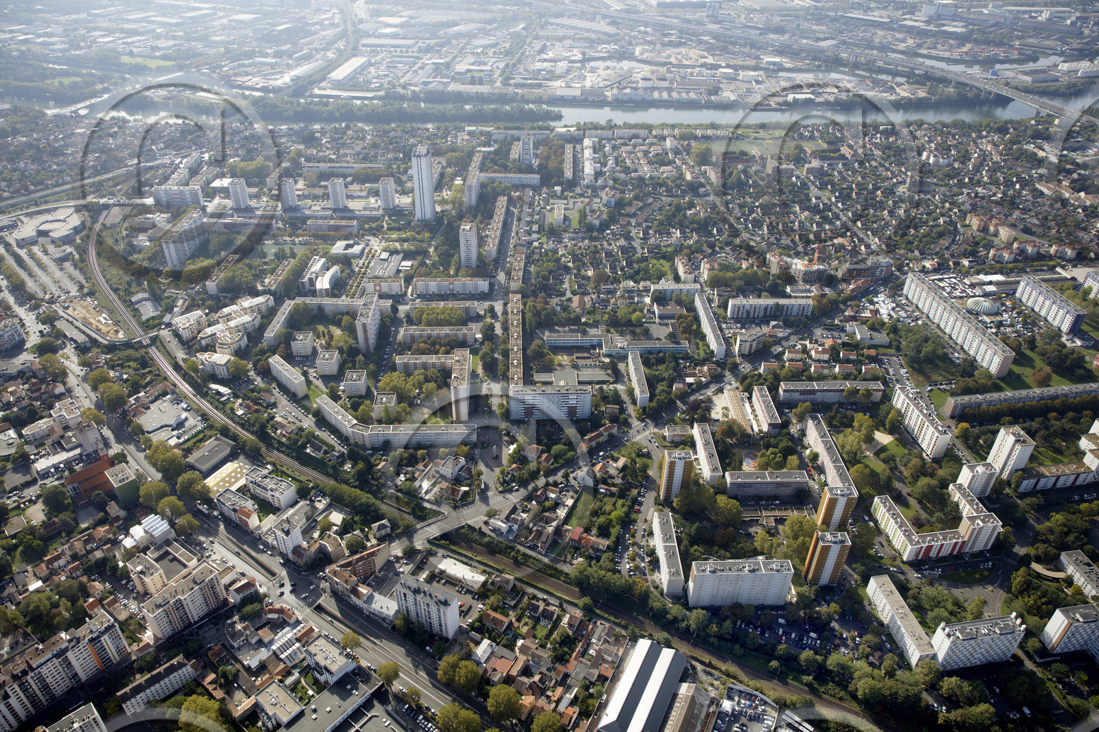 Le département de Seine-Saint-Denis (Région Ile-de-France) en vues aériennes obliques
