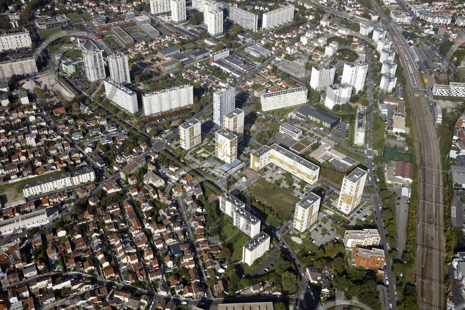 Le département de Seine-Saint-Denis (Région Ile-de-France) en vues aériennes obliques
