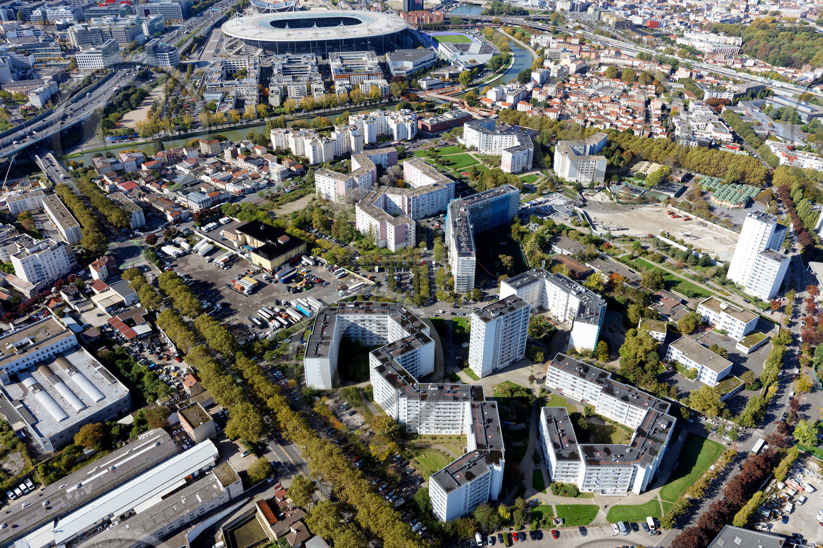 Le département de Seine-Saint-Denis (Région Ile-de-France) en vues aériennes obliques