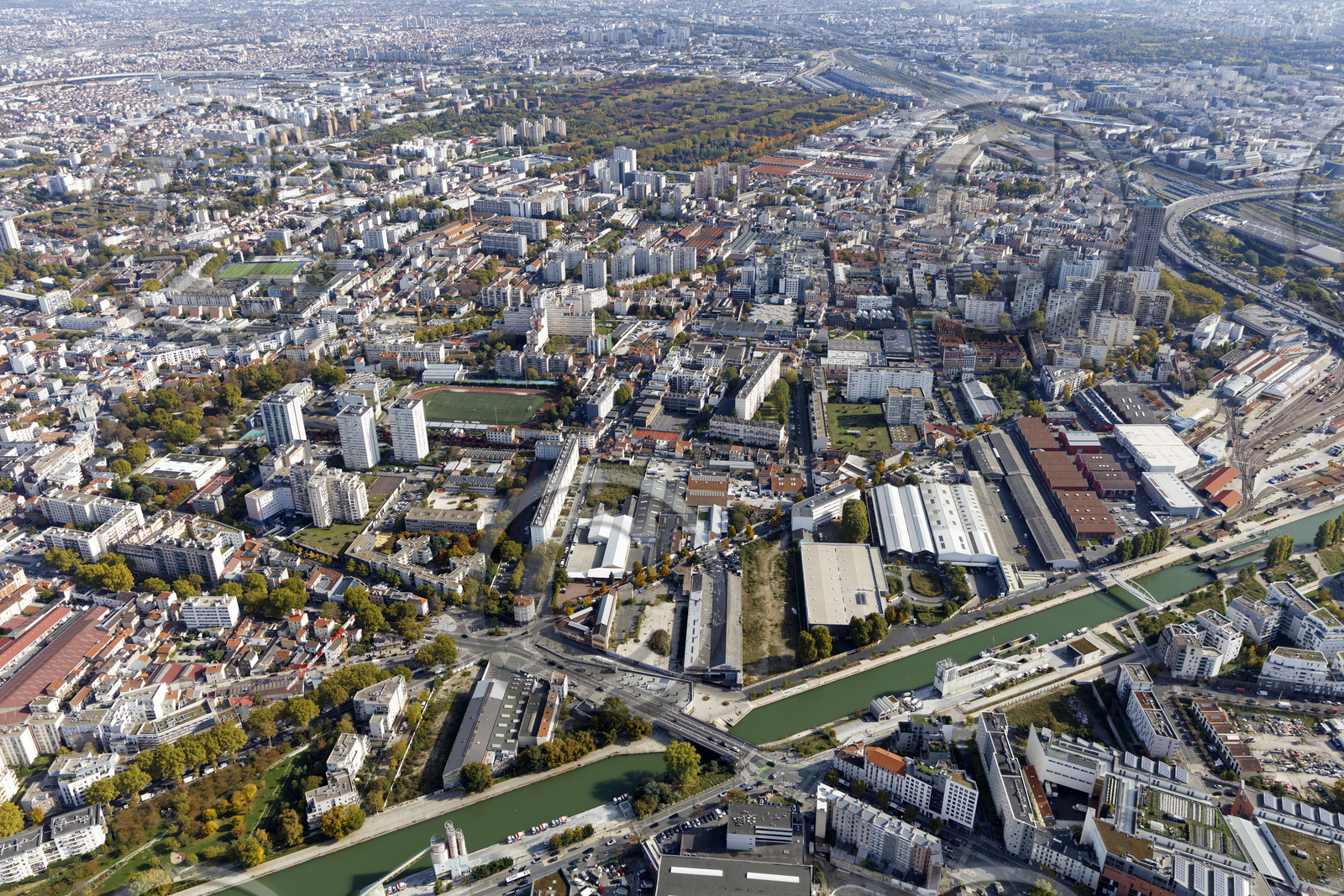 Le département de Seine-Saint-Denis (Région Ile-de-France) en vues aériennes obliques