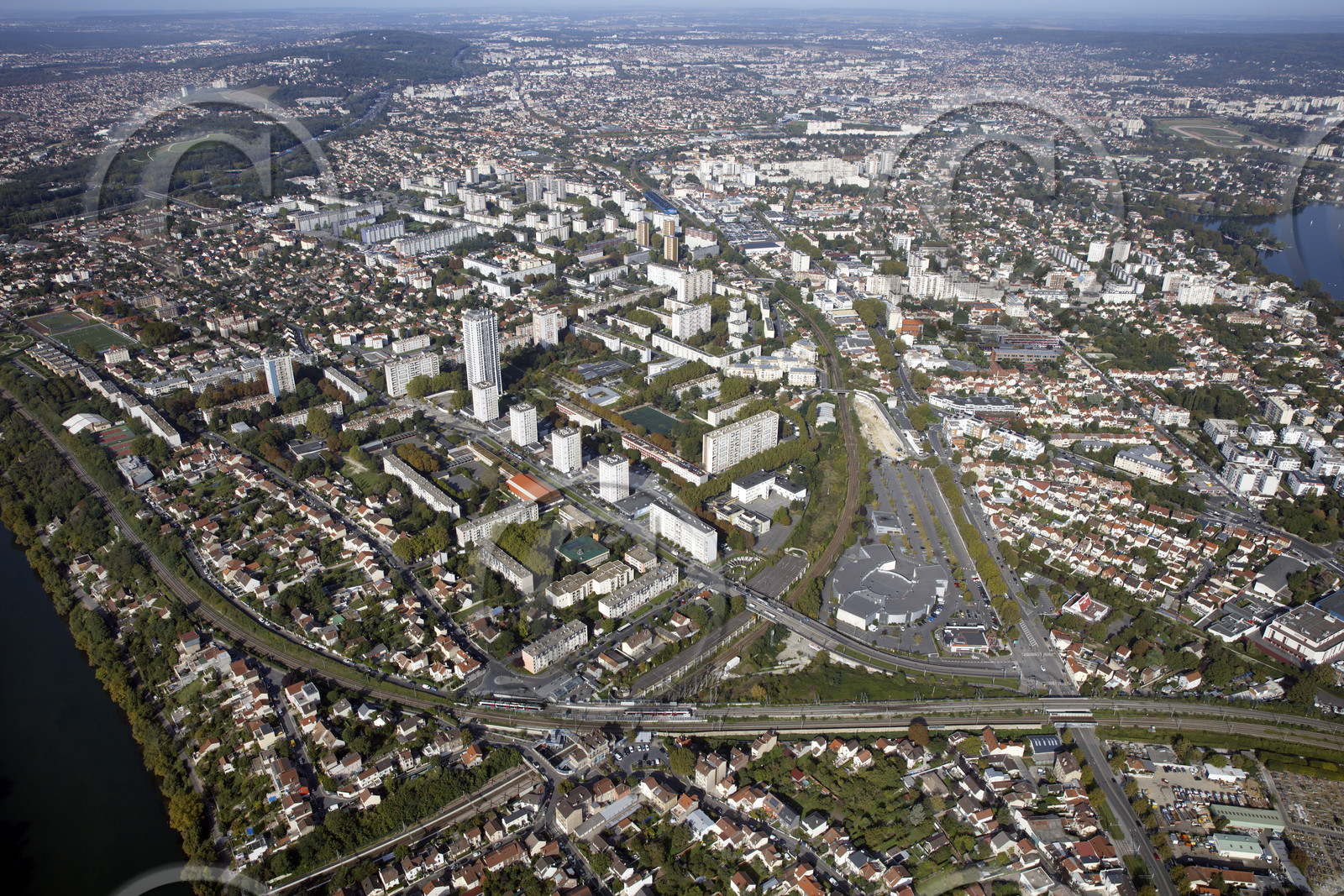 Le département de Seine-Saint-Denis (Région Ile-de-France) en vues aériennes obliques