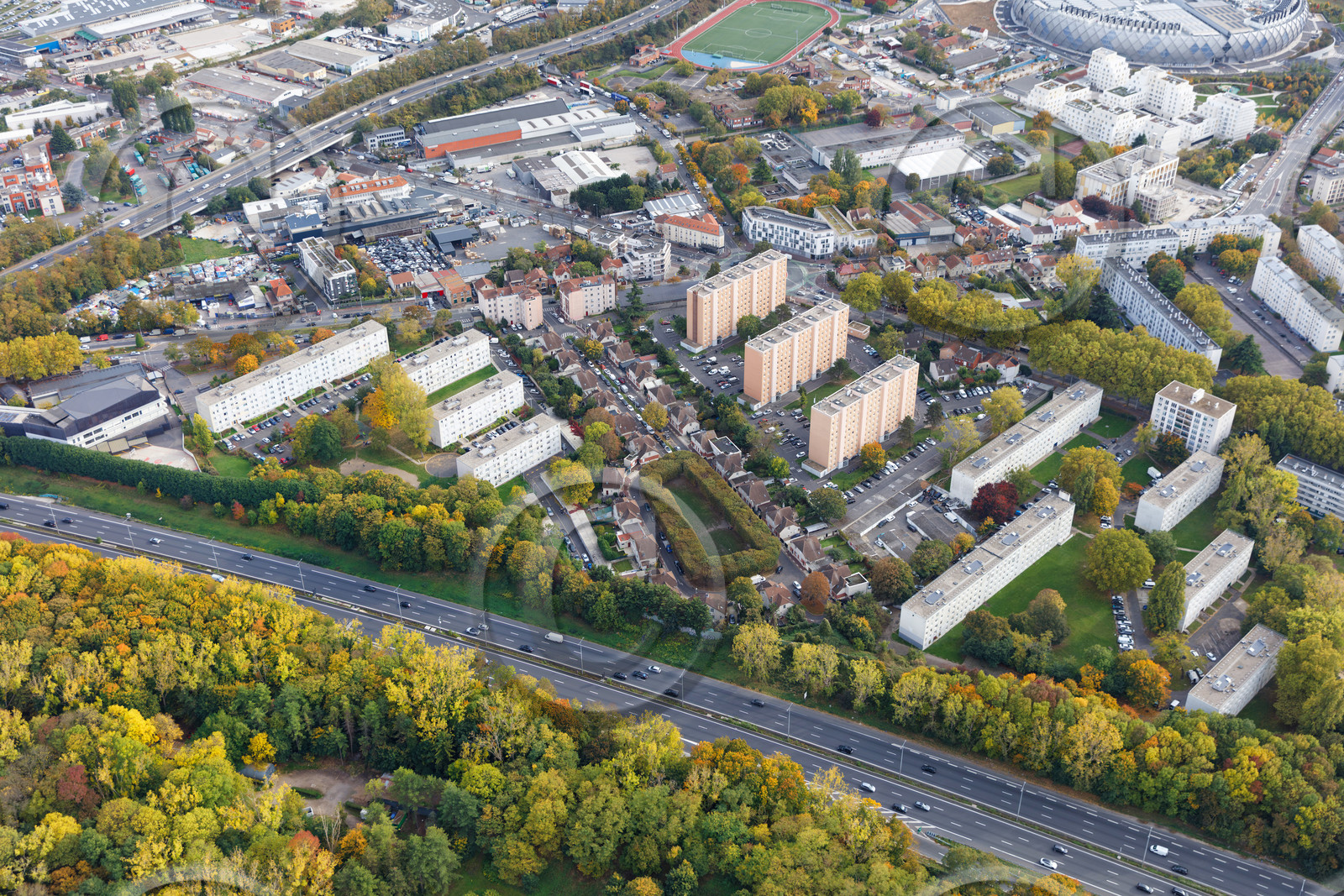 Le département de Seine-Saint-Denis (Région Ile-de-France) en vues aériennes obliques