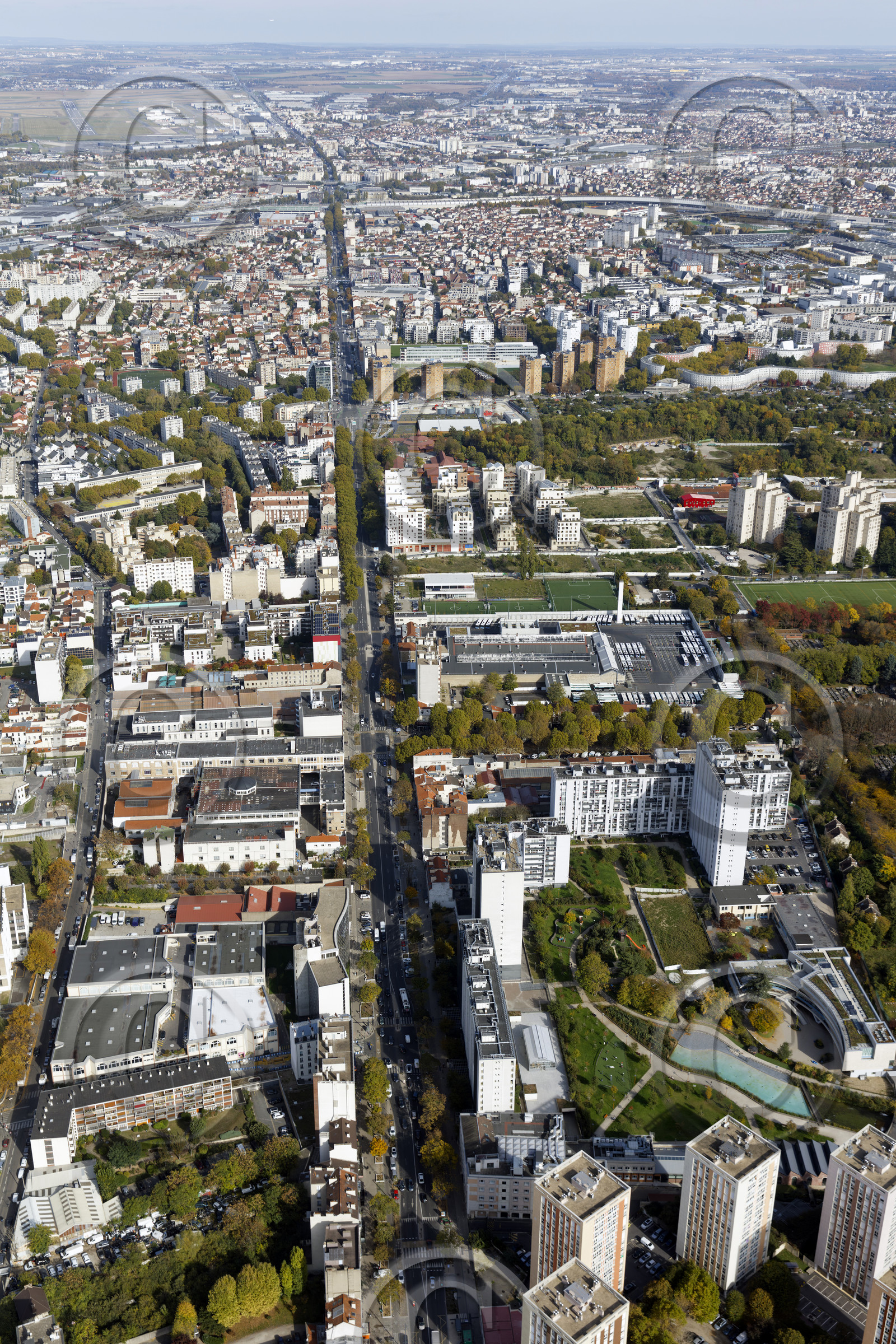 Le département de Seine-Saint-Denis (Région Ile-de-France) en vues aériennes obliques