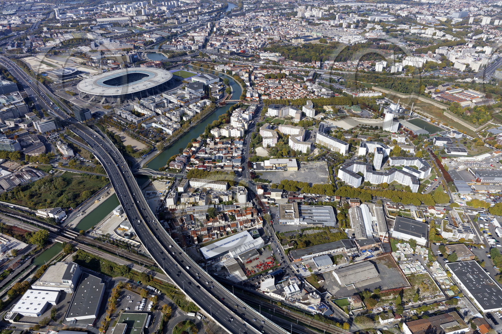 Le département de Seine-Saint-Denis (Région Ile-de-France) en vues aériennes obliques